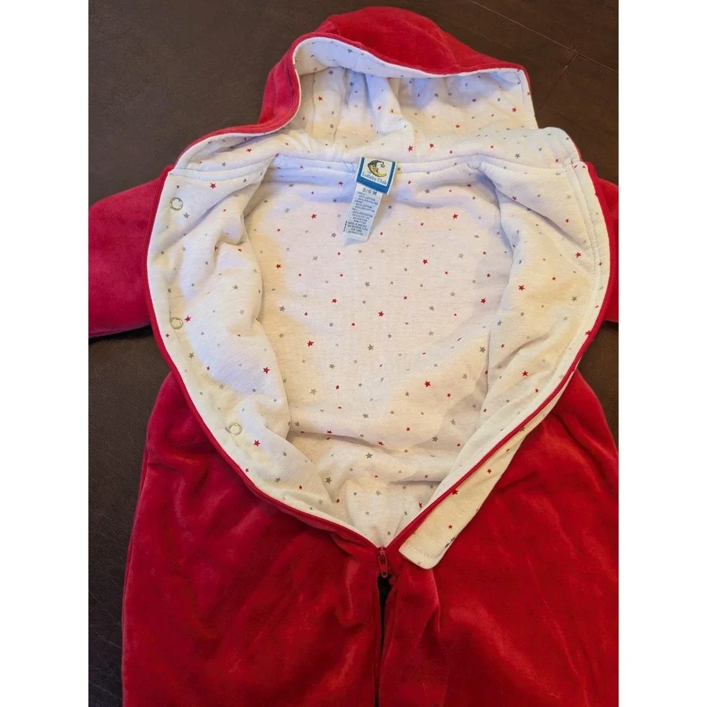 Vintage 90s Lullaby Club Hooded Velour Bunting Suit 3-6M NWT Deep‎ Pink